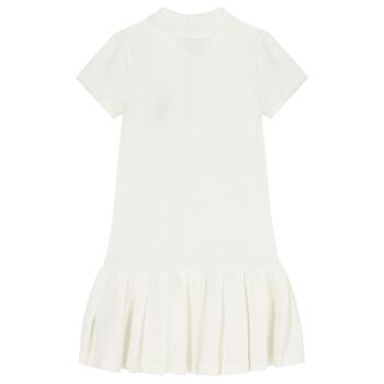 Girls White Logo Polo Dress 