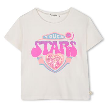 Girls Ivory Embellished T-Shirt