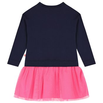 Girls Navy Blue & Pink Tulle Dress