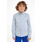 Boys Blue Logo Shirt, 1, hi-res