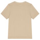 Boys Beige Logo T-Shirt, 3, hi-res