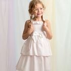 Girls Pink & White Stripe Dress Set, 1, hi-res