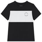 Boys Black Logo T-Shirt, 1, hi-res
