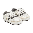 Baby Boys White & Navy TrainersÃ‚Â , 1, hi-res