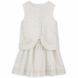 Girls Gold Broderie Anglaise Dress