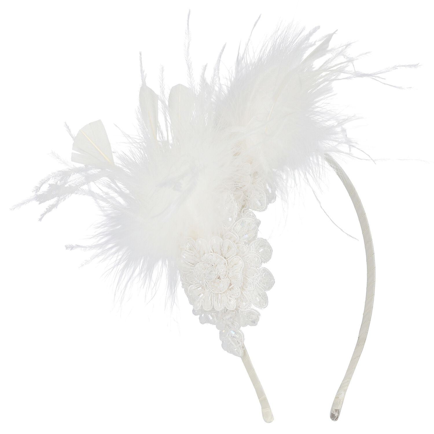 Girls White Feather Miracle Headband, 1, hi-res image number null