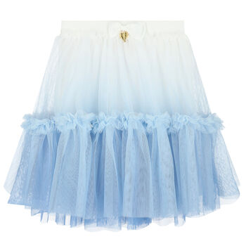 Girls White & Blue Ombre Tutu Skirt