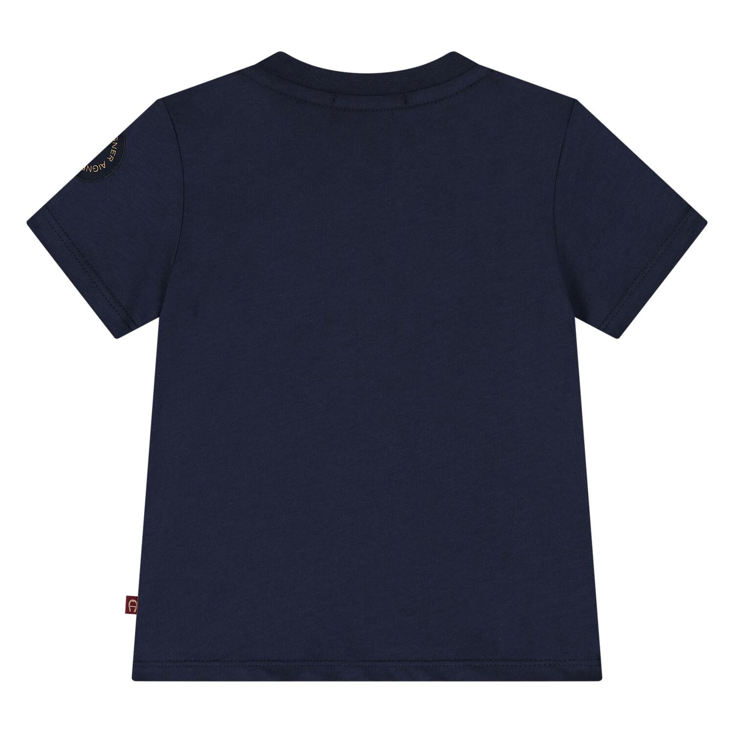 Younger Boys Navy Blue & White Logo T-Shirt, 2, hi-res image number null