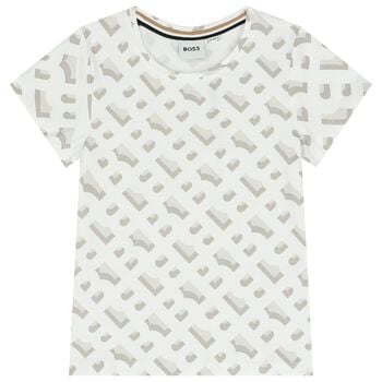 Girls White Logo T-Shirt