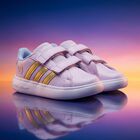 Girls Lilac Disney Elsa Logo Trainers, 1, hi-res