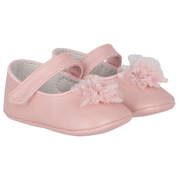 Baby Girls Pink Flower Pre Walker Shoes