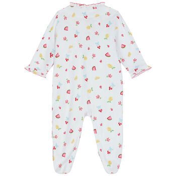 Baby Girls White Tropical Dreams Babygrow
