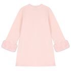 Girls Pink Logo Faux fur Dress, 1, hi-res