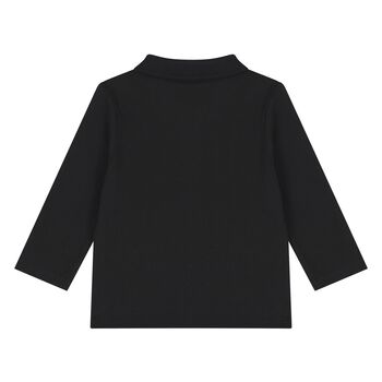 Younger Boys Black Logo Polo Shirt