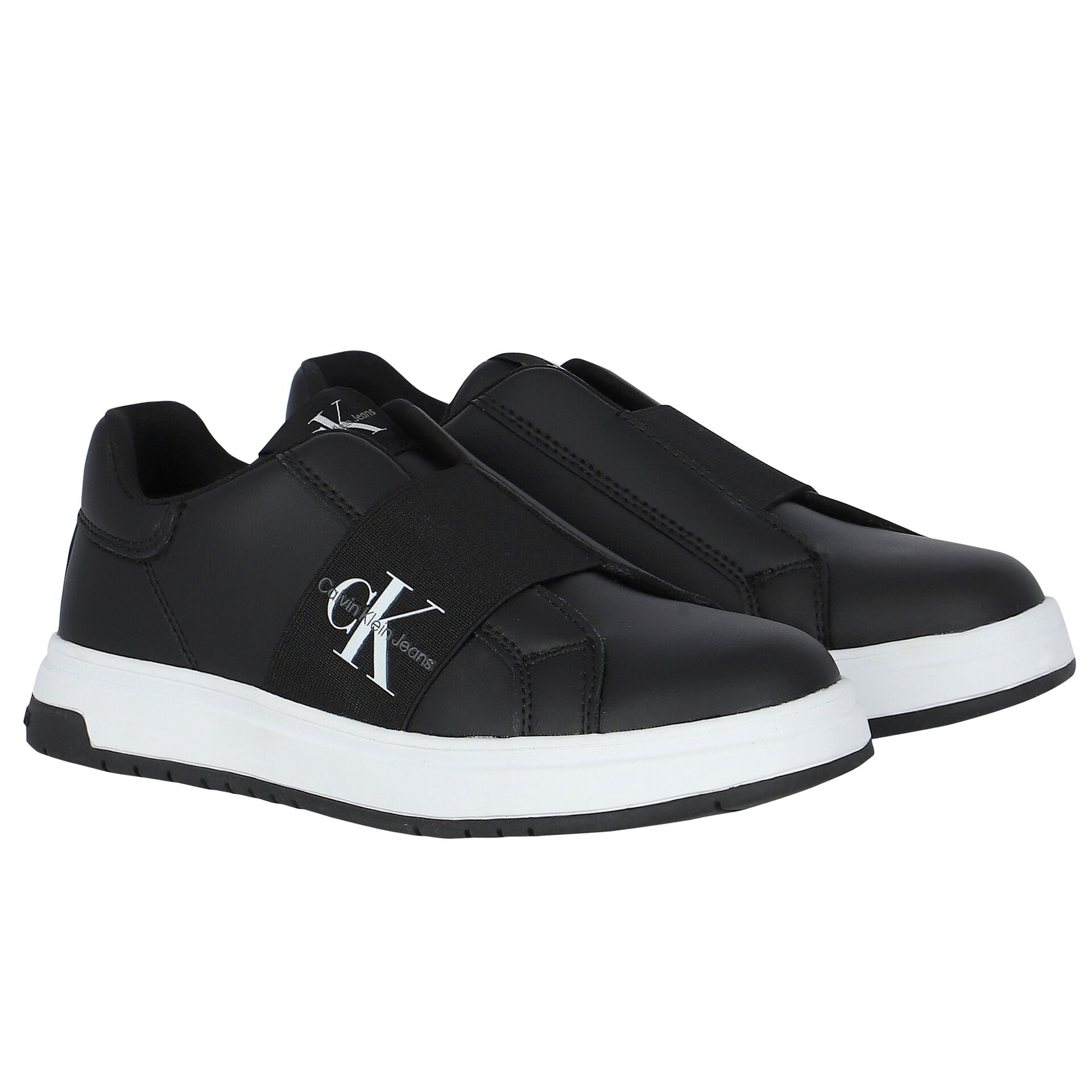 Calvin Klein Black Logo Trainers Junior Couture