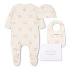 Ivory & Beige Tiger Logo Babygrow Gift Set, 1, hi-res