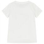 Girls White Embellished Logo T-Shirt, 1, hi-res