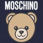 Navy Blue Teddy Bear Logo Baby Blanket, 3, hi-res