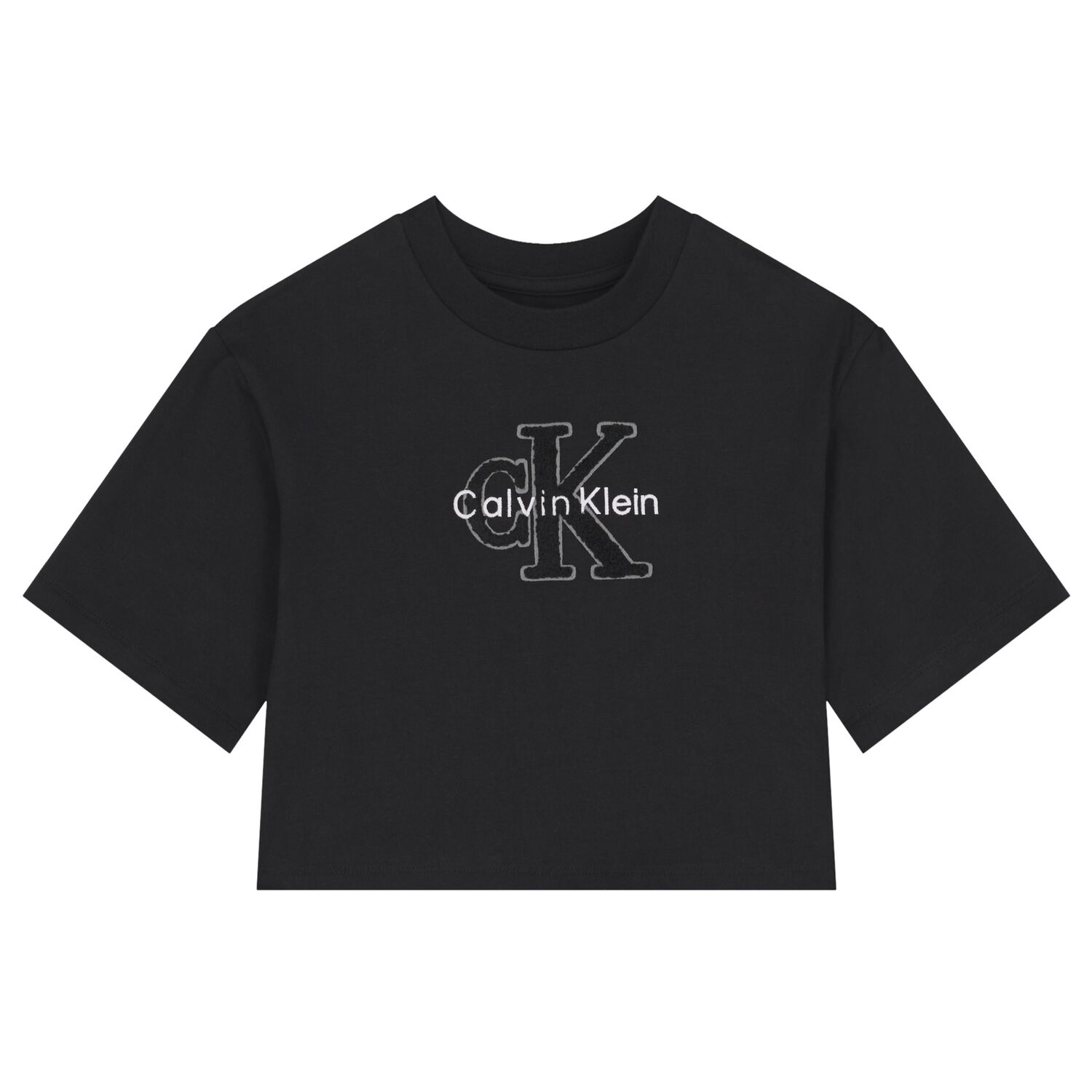 Girls Black Logo T-Shirt, 1, hi-res