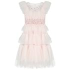 Girls Pink Tulle Embellished Dress, 1, hi-res
