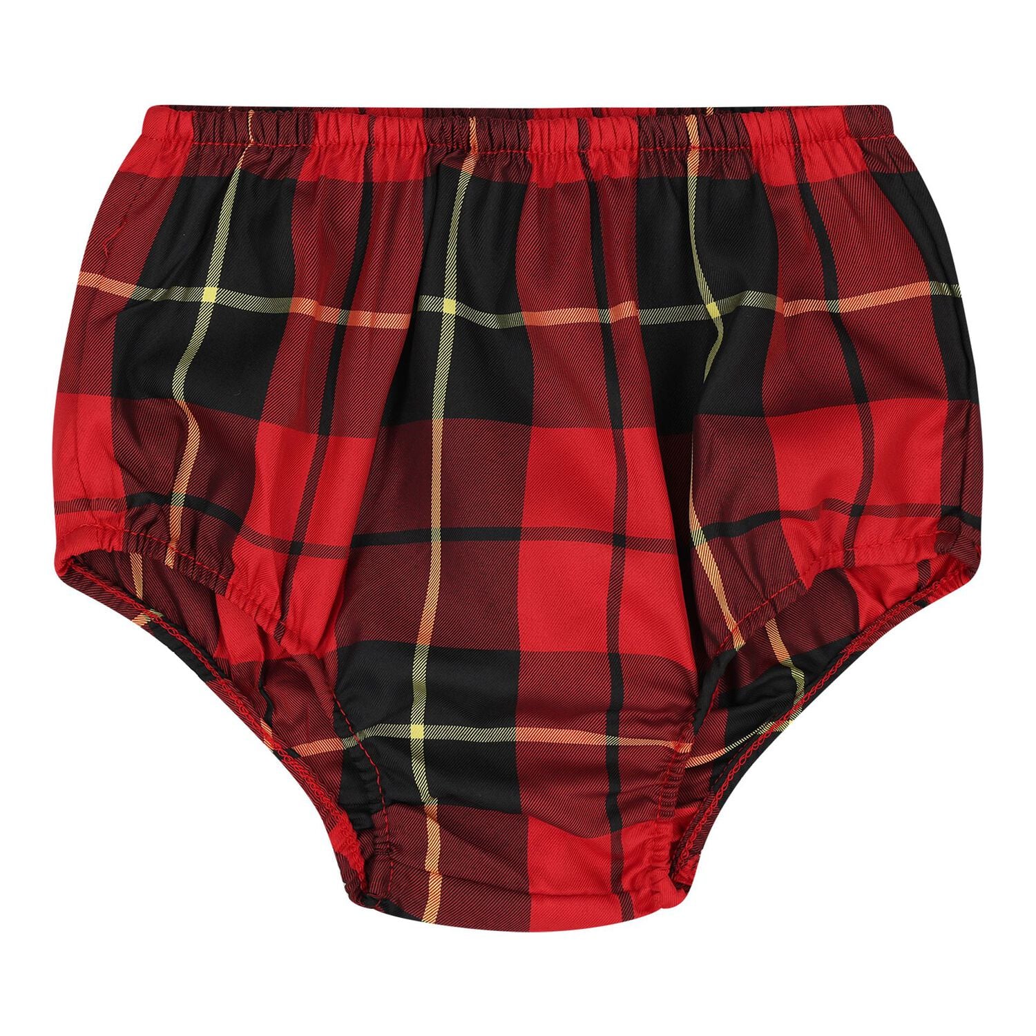 Baby Girls Red & Black Tartan Taffeta Dress Set, 1, hi-res
