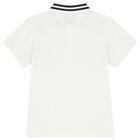 Boys Ivory Logo Polo Shirt, 1, hi-res