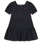  فستان للبنات بالشعار باللون الكحلى, 1, hi-res