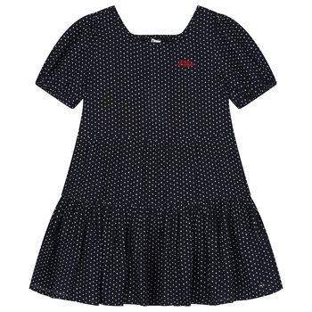 Girls Navy Blue Logo Stars Dress