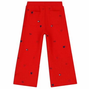 Girls Red Logo Trousers