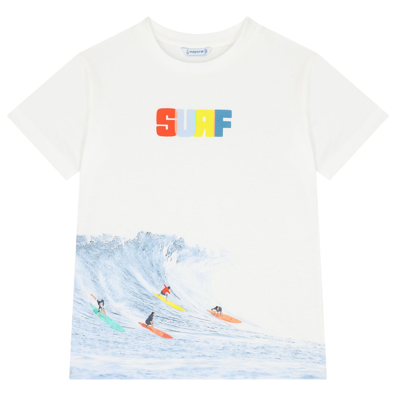 Boys White Surf T-Shirt, 1, hi-res