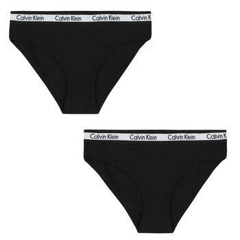 Girls Black Bikini Brief (2-Pack)