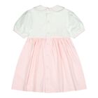 طقم فستان للبنات مزين بالزهور باللون  الأبيض والوردي, 1, hi-res