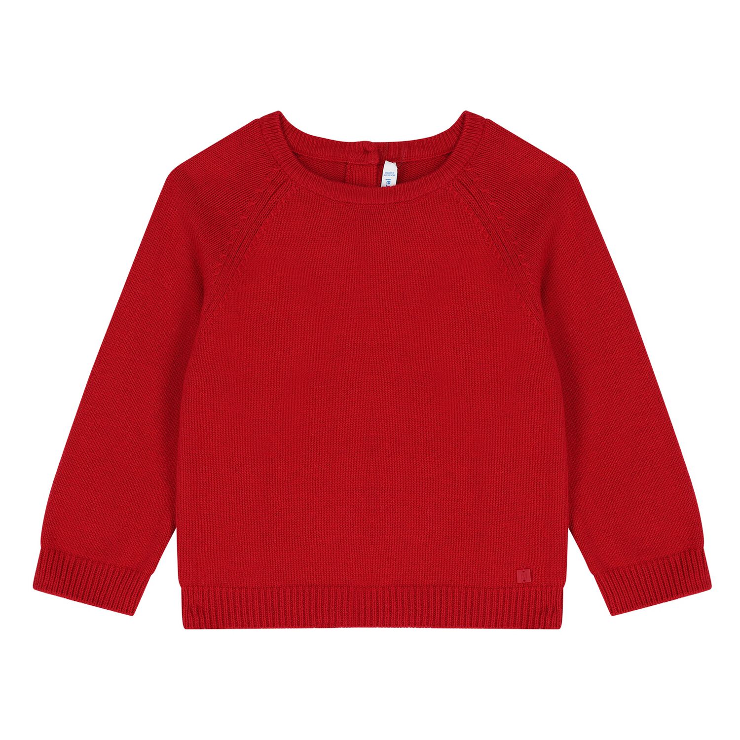 Younger Boys Red Knitted Jumper, 1, hi-res