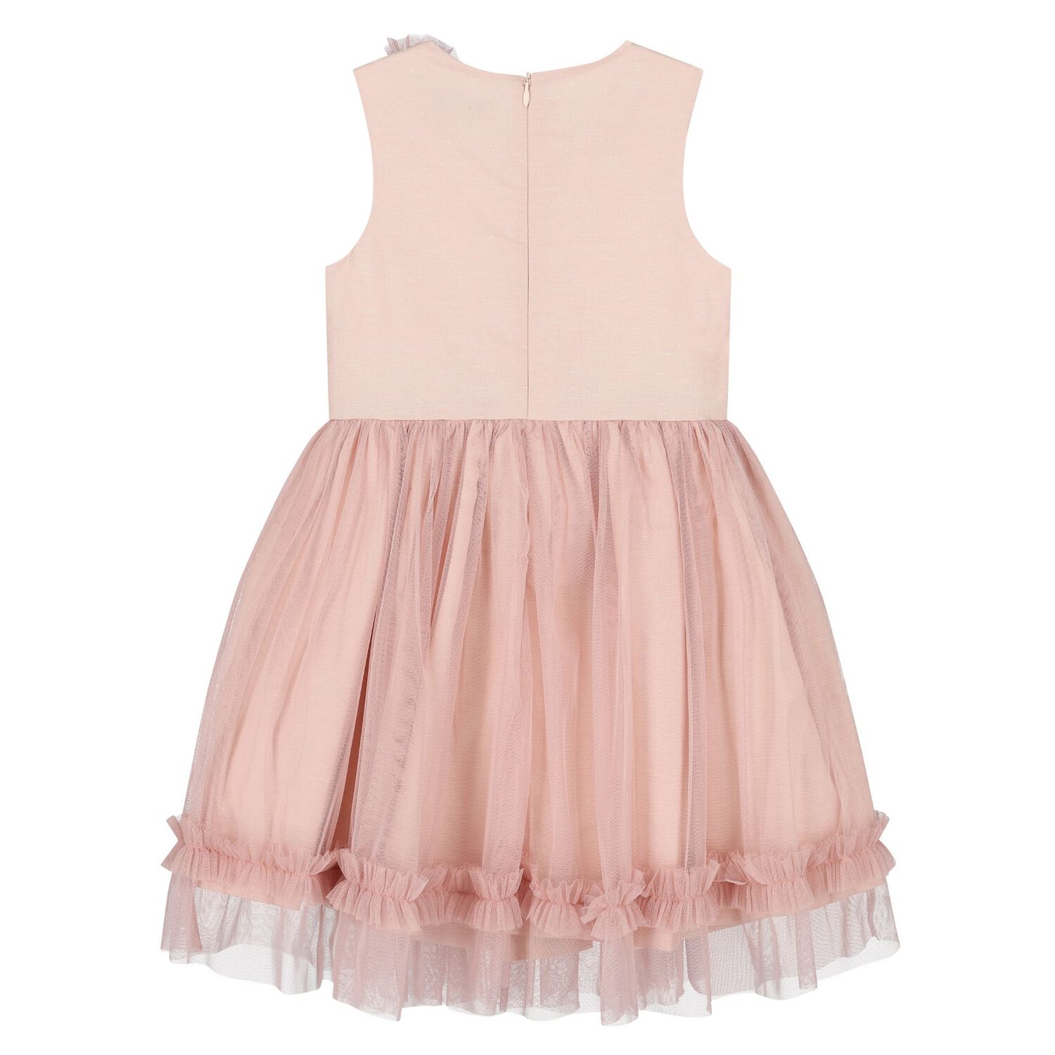 Girls Pink Tulle Flower Dress, 2, hi-res image number null