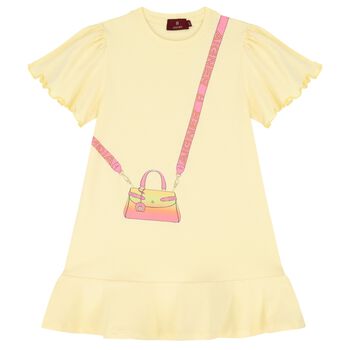 Girls Yellow Logo Bag Dress