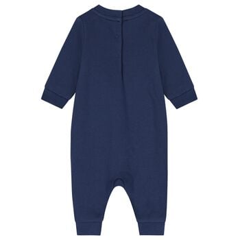 Baby Boys Navy Blue Polo Bear Romper