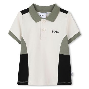Younger Boys Ivory Logo Polo Shirt