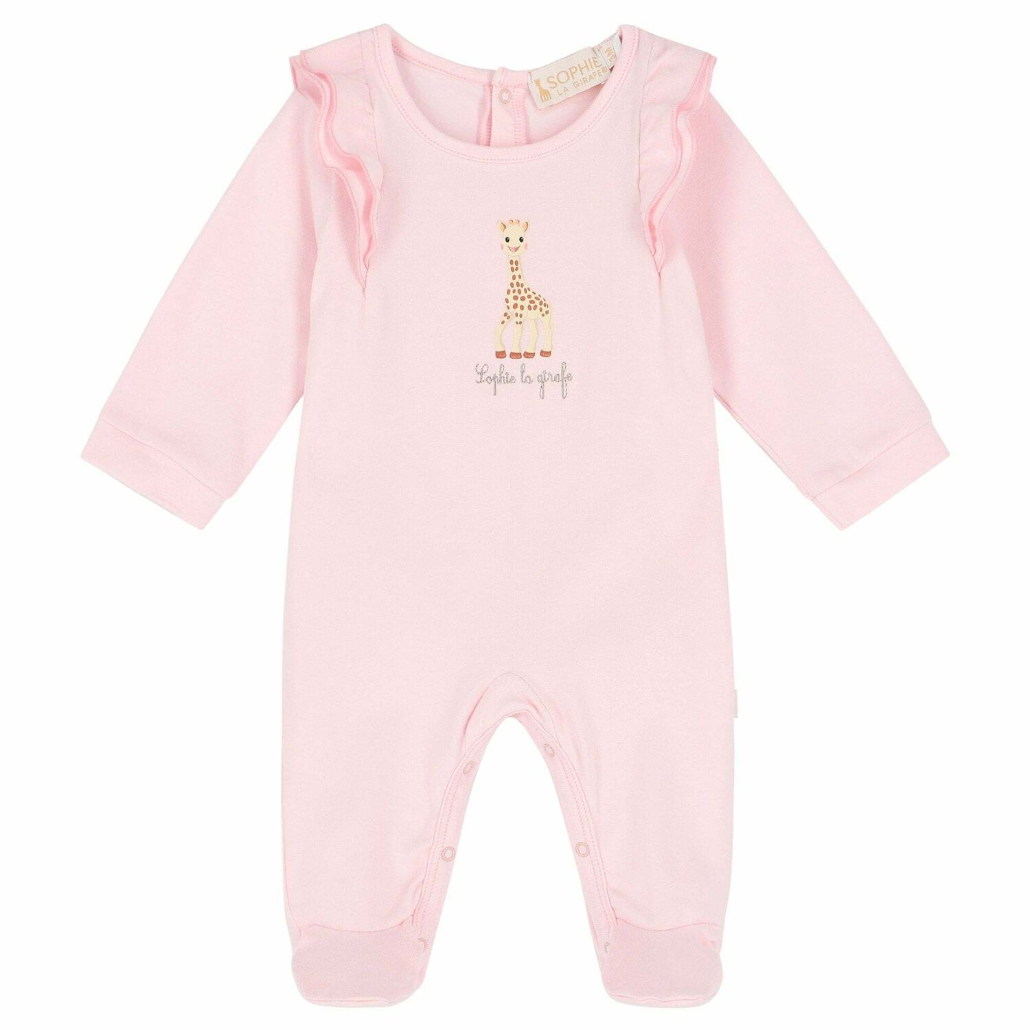 Baby Girls Pink Logo Babygrow, 1, hi-res