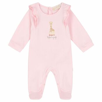 Baby Girls Pink Logo Babygrow