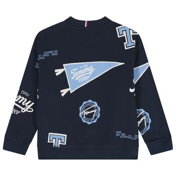 Boys Navy Blue Logo Sweatshirts