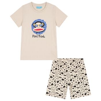Boys Beige Paul Frank Shorts Set