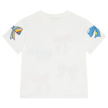Girls White Bow T-Shirt