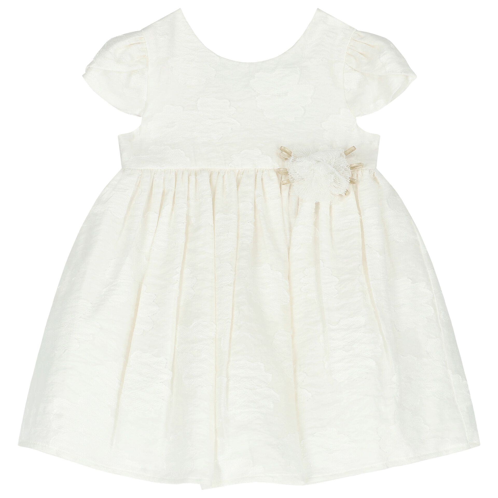 Mayoral Younger Girls Ivory Jacquard Dress Junior Couture Bahrain