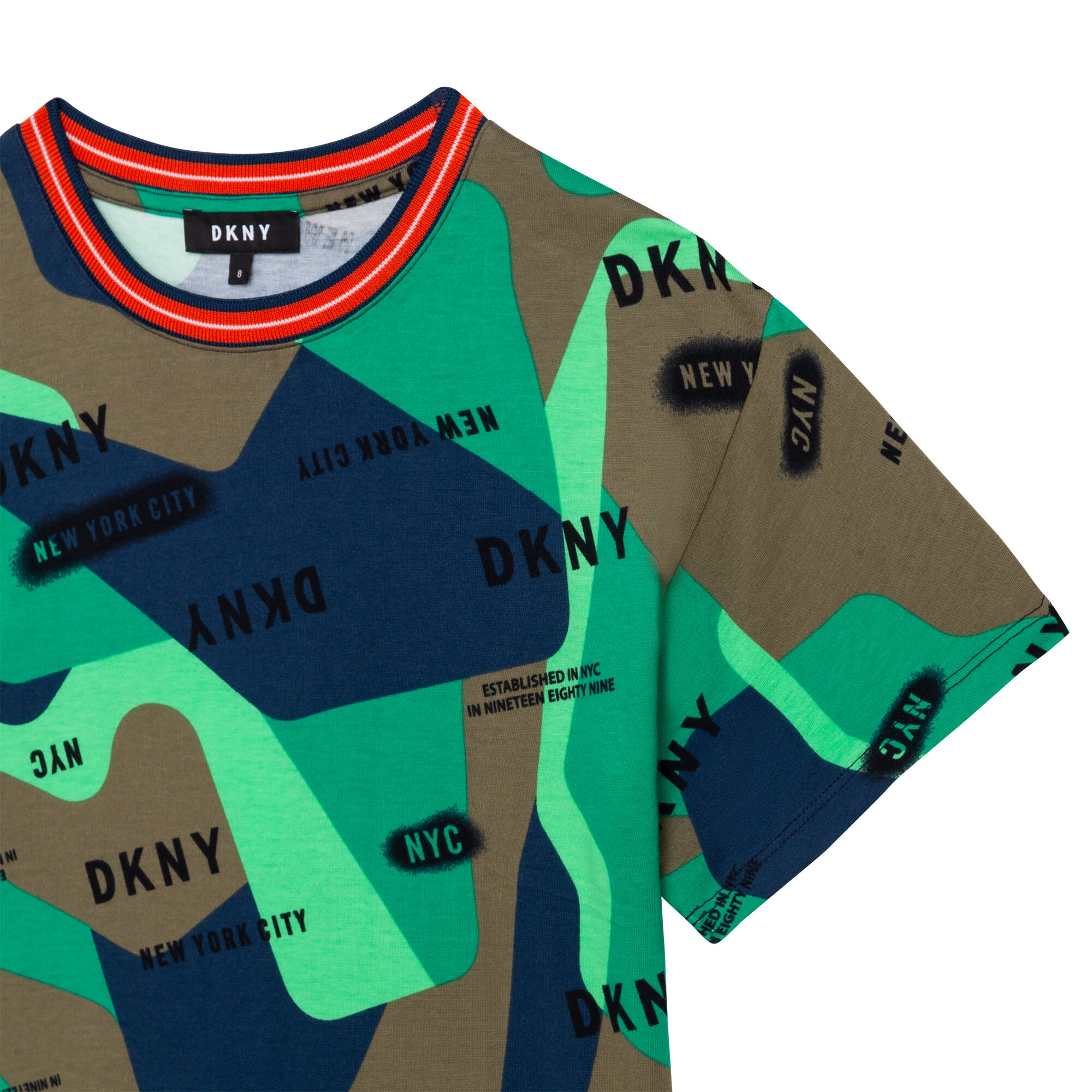Designer DKNY Boys Blue/Green Marle T-Shirt WAS £35 NOW £16 4YR 5YR SALE SALE 