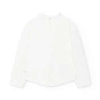 Girls Ivory Ruffled Long Sleeve Top 