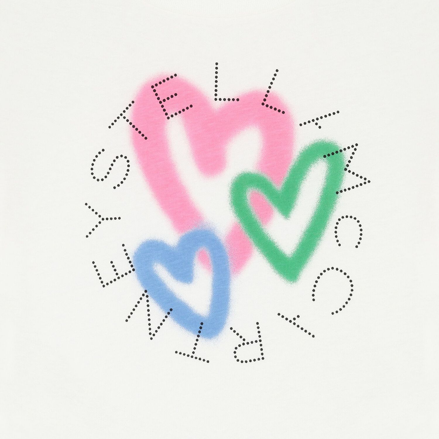 تي شيرت بنات بالشعار باللون العاجي, 1, hi-res