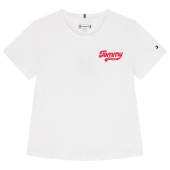 Girls White Logo T-Shirt