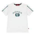 Younger Boys White Logo T-Shirt, 2, hi-res