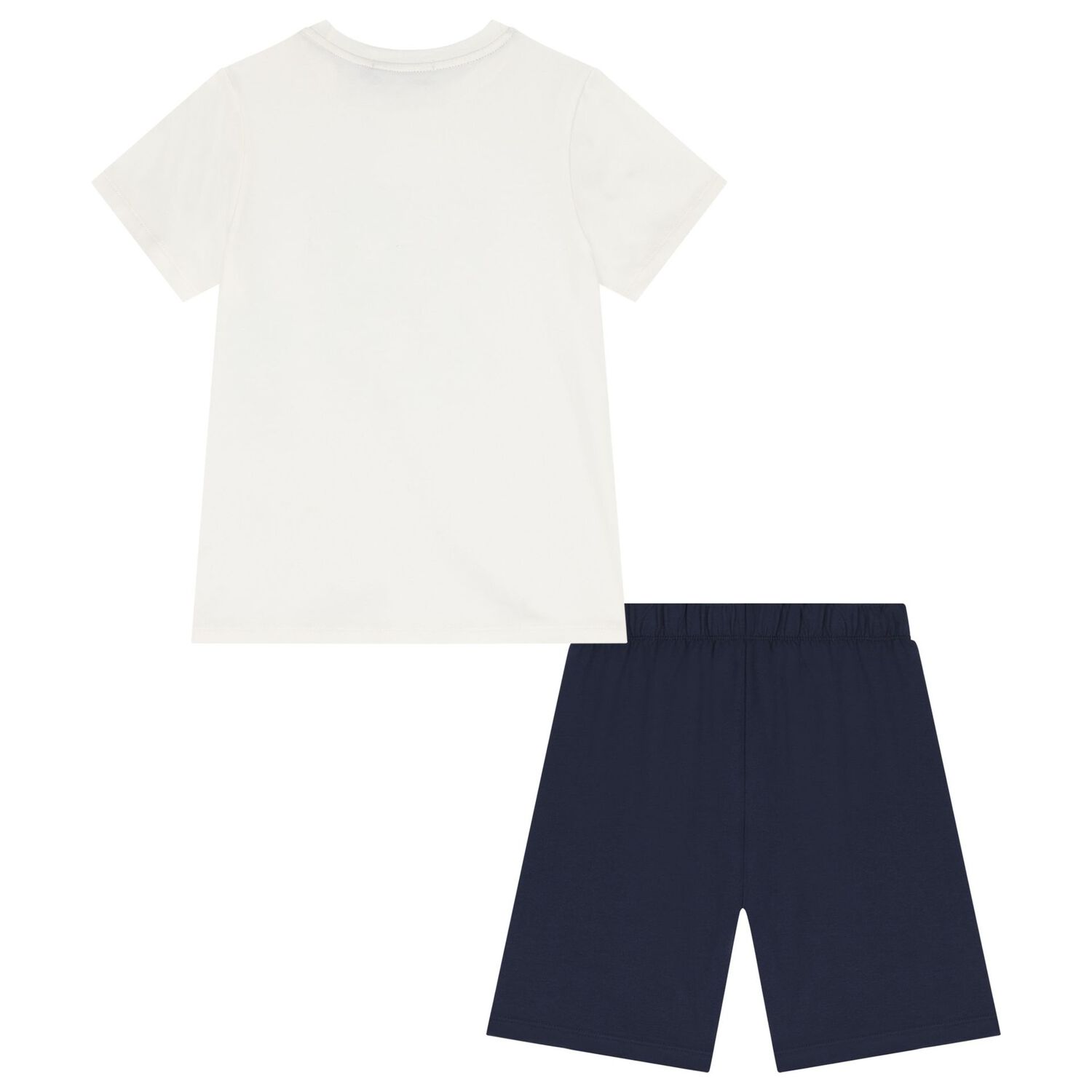 Boys White & Navy Blue Logo Pyjamas, 1, hi-res