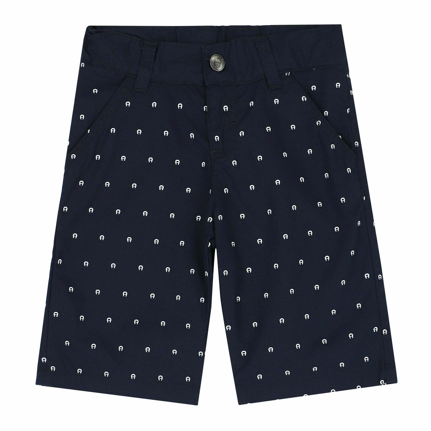 Boys Navy Logo Shorts, 1, hi-res
